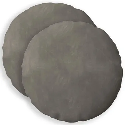 Produktbild von vidaXL Kissenbezug 2 pcs HEERLEN Hellgrau Ø 30 cm Samt