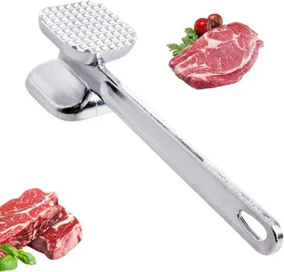 Produktbild von Keuken-Steakhamer, dubbelzijdig, malse, zilver, 19x4,5cm