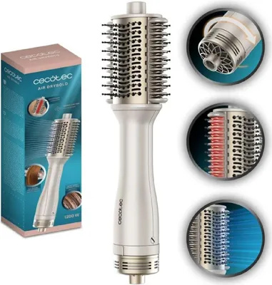 Obrázok produktu pre Cecotec Air DryBold, Teplovzdušná kefa, Airflow, Tlačidlá, Biela, Keramický keratín, 1200 W