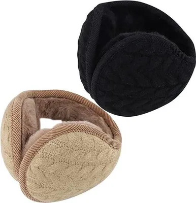 Productafbeelding van Famanu oorbeschermers, fleece en breimateriaal - Opvouwbare winterwarmers