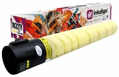 Produktbild von Inkdigo Toner TN321Y für Minolta Bizhub C224, C224e, C284, C284e – Gelb, 25000 Seiten,, KI-generiertes Bild