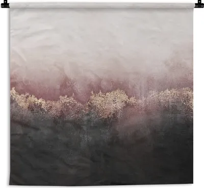 Produktbild von MuchoWow® Wandteppich Wandbehang Glitter - Gold - Abstrakt 120x120 cm Tapisserie Dekoration Wandtuch - Modern - Baumwollgewebe