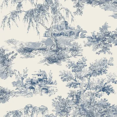 Produktbild von Grandeco - Tapete, Toile AG3412 (10 m x 53 cm) (Blau)