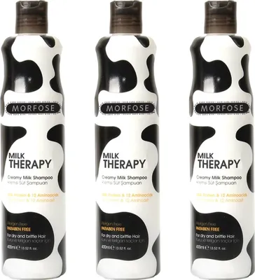 Produktbild von Shampoo Milk Therapy mit Milchproteinen Arginin Aminosäuren für sanfte Reinigung & Fülle 3x500 ml