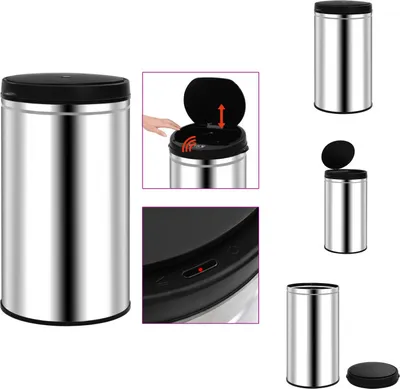 Produktbild von vidaXL Automatischer Sensor-Mülleimer 60 L Edelstahl -  Mülltonnen & Abfalleimer
