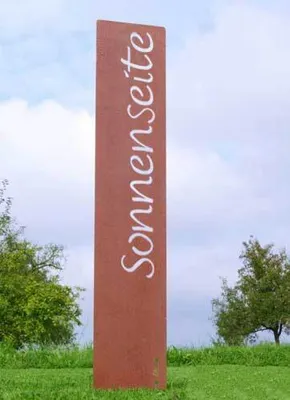 Produktbild von Gartenstele Edelrost "Sonnenseite" 120cm,Gartenstecker,Gartendeko,Schillder