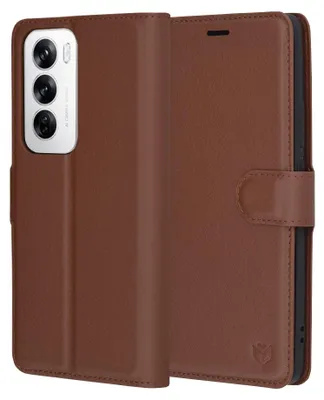 Obrázok produktu pre Techsuit - Leather Folio puzdro pre Oppo Reno12 - hnedé