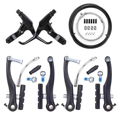 Zdjęcie produktu dla Hamulce v brake rowerowe 2 pary przednie tylne klocki 60MM zestaw
