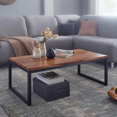 Produktbild von Wohnling couchtisch 110x40x60 cm massivholz wohnzimmertisch tisch wohnzimmer | Wohnling