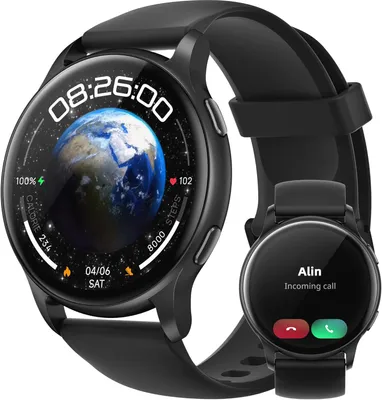 Produktbild von Parsonver Damen Smartwatch 44 mm, 5 ATM Wasserdicht, Bluetooth-Anrufe, 100+ Sportmodi, Herzfrequenz & Schlafmonitor, Fitnessuhr für Android & iPhone