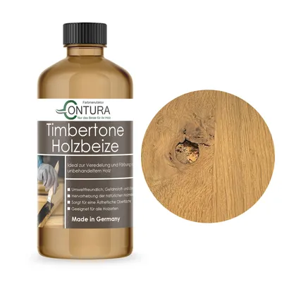Produktbild von Contura Holzbeize 250ml Holzfarbe Tischler Positiv Beize Holz Farbe Wasserbeize Parkett  - Gustav Eiche hell modern