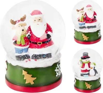Obrázek produktu pro Sněhová dekorace 14 cm Otec Vánoc se sobem Sněhulák s tučňákem