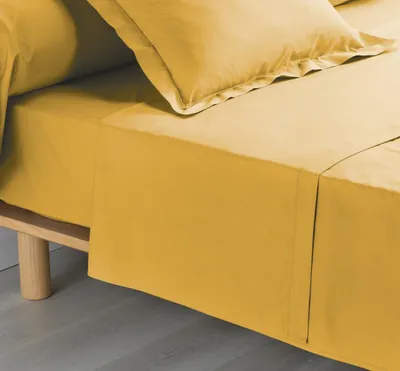 Image de Drap plat percale 180x290cm miel