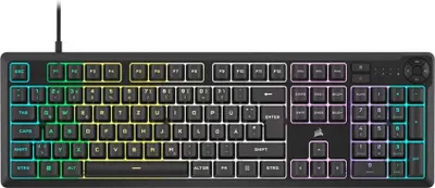 Produktbild von Corsair CH-9226C65-PT, Kabelgebunden, USB, Membran Key Switch, QWERTY, RGB-LED, Schwarz
