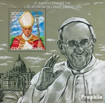 Produktbild von Briefmarken Zentralafrikanische Republik 2014 Mi Block 1183 (kompl. Ausgabe) postfrisch Papst Franziskus