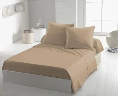 Image de Drap-housse microfibre 82 g - 240 x 300 cm - Beige