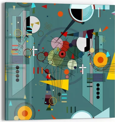 Produktbild von DEQORI Glasbild Echtglas 30x30 cm 'Inszenierung von Formen' Wandbild Bild modern Deko