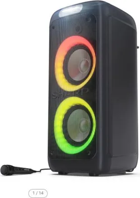 Zdjęcie produktu dla Przenośny głośnik Bluetooth Sharp PS-949 132W 2.1 Kanały Czarny Bryzgoszczelny