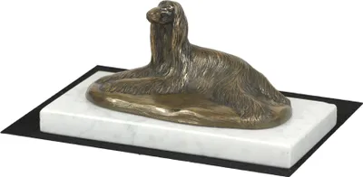 Immagine prodotto di Levriero afgano - statua di cane, statuetta su marmo bianco, trofeo per esposizione canina del marchio Art-Dog