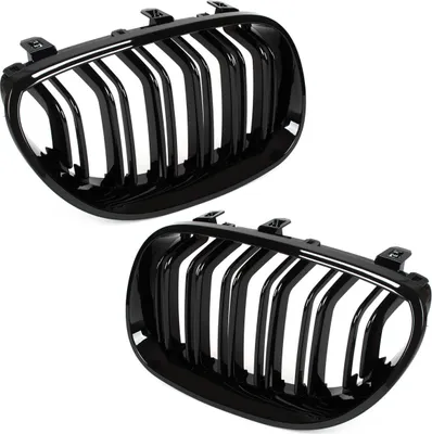 Produktbild von Nieren Kühlergrill Sportgrill mit DOPPELSTEG in Schwarz Glanz Sport Ausführung