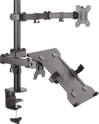 Produktbild von PC Tischhalterung Universal Monitor Halterung - mit Laptop Notebook Netbook Ablage Auflage - Schwenkbar Neigbar - Modell: LT15-IP27B