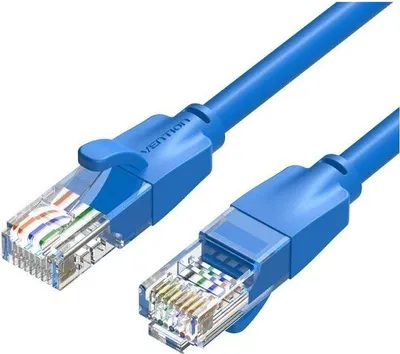 Image de Câble réseau RJ45 Câble LAN , UTP, Cat.6a 1 mètre Bleu