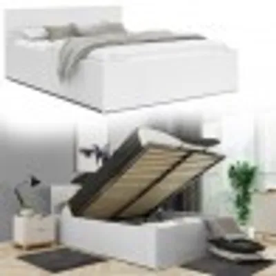 Produktbild von Bett mit Lattenrost Jugendbett Doppelbett mit/ohne Matratze Bettkasten , Matratze:mit Matratze, model:120x200cm