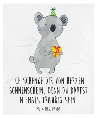 Produktbild von Mr. & Mrs. Panda Plaid Koala Geschenk - Weiß - Geburtstag, Tagesdecke, Bettdecke, Decke, Sofaüberwurf, Kuscheldecke, Party