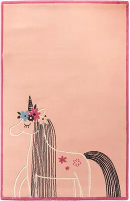 Produktbild von Gewebter Kinderteppich mit Einhorn-Tiermuster