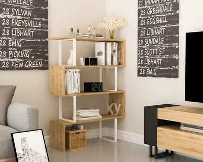 Produktbild von Skye Decor, Adriana - White, Ud, Bücherregal, Eiche, 100 % MELAMINBESCHICHTETE SPANPLATTEN, 91,5 x 29,5 x 124,5 cm