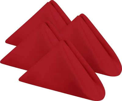Produktbild von Stoffservietten [24er Pack, Rot] - 43 x 43 cm, 100% Polyester, mit Rand, waschbar, geeignet für Party, Hochzeit, Abendessen