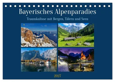 Produktbild von Bayerisches Alpenparadies (Tischkalender 2027 DIN A5 quer), CALVENDO Monatskalender