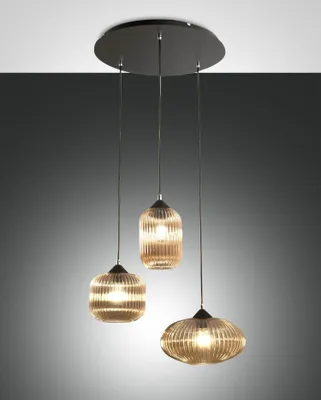 Produktbild von Fabas Luce Pendelleuchte Nordal E27 Ø580mm Schwarz Bernstein