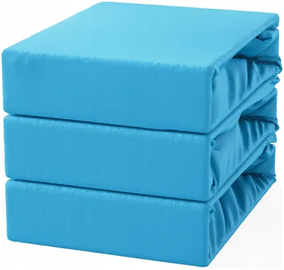 Produktbild von Kortina Jersey Spannbettlaken mit Gummizug Blau 120x200 cm