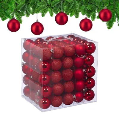 Produktbild von Christbaumkugeln-Set, 100-teilig, matt/glänzend/glitzernd