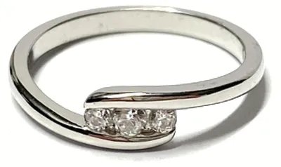 Produktbild von Ring 925 Silber rhodiniert Zirkonia edel elegant glitzern Verlobungsring Solitär #52