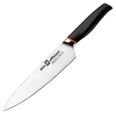 Kochmesser 32 cm, Edelstahl, grauer Griff, spitz