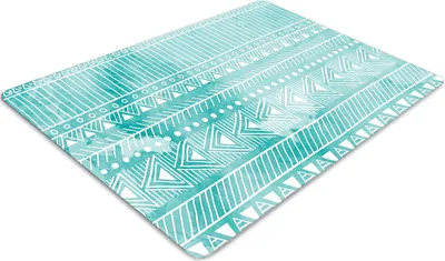 Produktbild von Stuhlunterlage Bürostuhlunterlage 120 cm x 90 cm Bodenmatte Bürostuhlunterlage - Geometrische Türkis