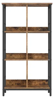 Produktbild von VASAGLE Regal mit 3 Ebenen, 6 Fächern, Bücherregal, Standregal, braun-schwarz