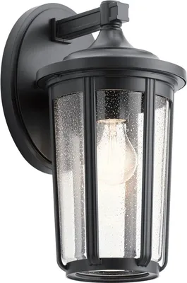Produktbild von Außenlampe Wand Aluminium Glas H: 37,1 cm IP44 Schwarz E27 Vintage