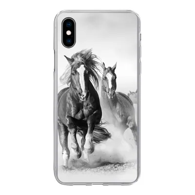 Produktbild von MuchoWow® Handyhülle Schutzhülle Hülle für iPhone Xs Pferde - Tiere - Illustration Silikon Softcase Handy Hülle - Handytasche