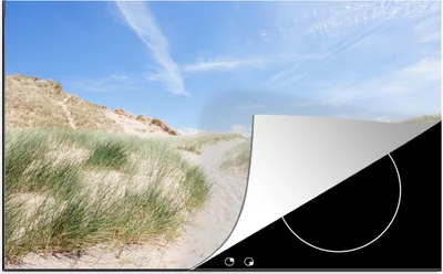 Produktbild von KitchenYeah© Herdabdeckplatte Strand - Düne - Gras , 89x51cm, Küche Deko, Glaskeramikkochfeld Herdabdeckung, Abdeckplatte fùr Kochfeld