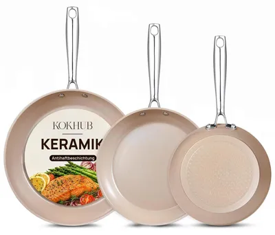 Produktbild von Pfannenset 3-teilig Keramik Antihaft 20/24/28 cm Induktion Backofenfest