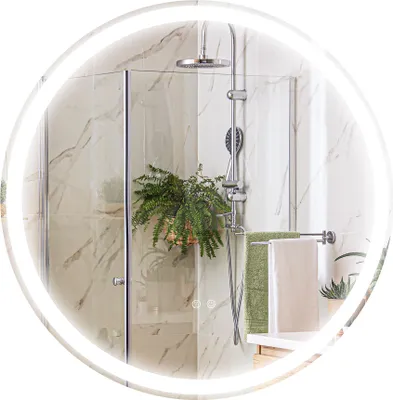 Immagine prodotto di Specchio da bagno a LED kleankin, funzione touch, antiappannamento, rotondo, 60 x 60 cm