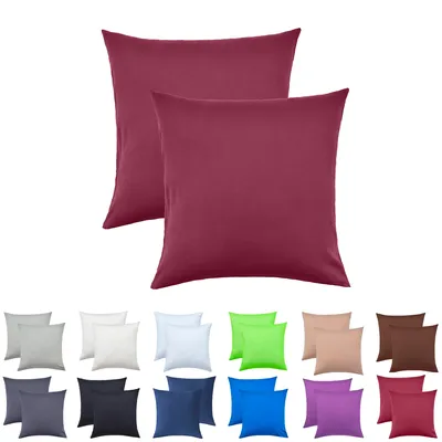 Produktbild von NatureMark 2er Pack Jersey Kissenbezug Kissenhülle Kissenbezüge Seitenschläferkissen Nackenkissen viele Größen und Farben  (40 x 40 cm, Bordeaux)