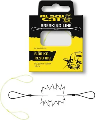 Produktbild von Black Cat Breaking Line yellow - 10 Reißleinen, Durchmesser/Tragkraft:0.30mm / 6.00kg