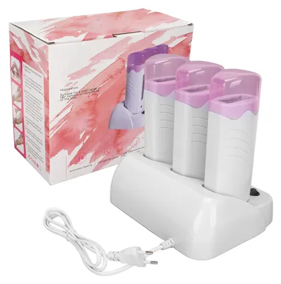 Produktbild von 3-teiliges Epilierer-Maschinen-Set, tragbares elektrisches Haarentfernungs-Wachs-Set für Reisen, EU-Stecker, 220 V