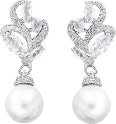 Produktbild von Elegante Silber Ohrringe SH-32617 mit Perlen KP32617