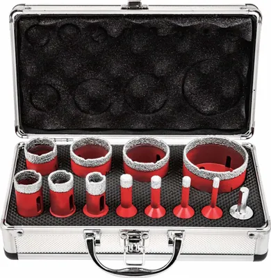 Produktbild von 12tlg Diamant Fliesenbohrer Set 6 - 68 mm Diamantbohrkrone Fliesen Diamantbohrer M14 Satz