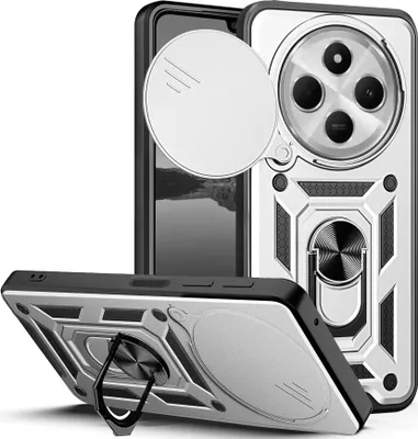Produktbild von Armor Handyhülle für Xiaomi Redmi 14C Kameraschutz Handy Panzer Case Cover Schutzhülle Outdoor Farbe: Silber